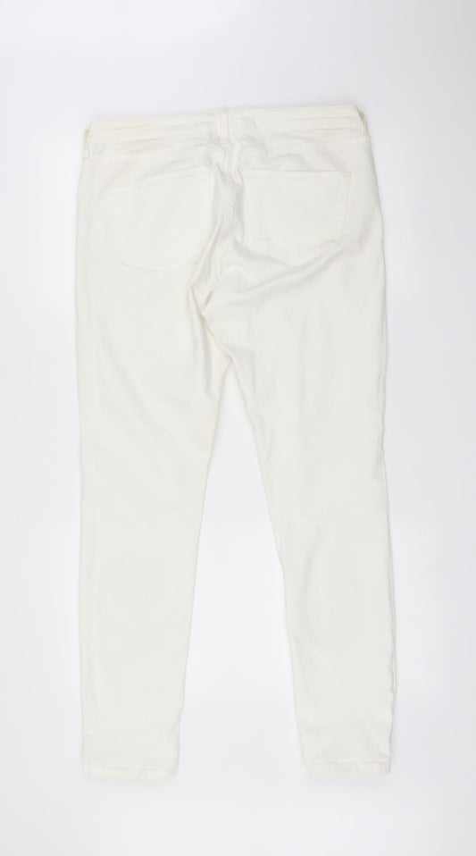 DENIM CO Womens White Straight Jeans Size 12 L29 in