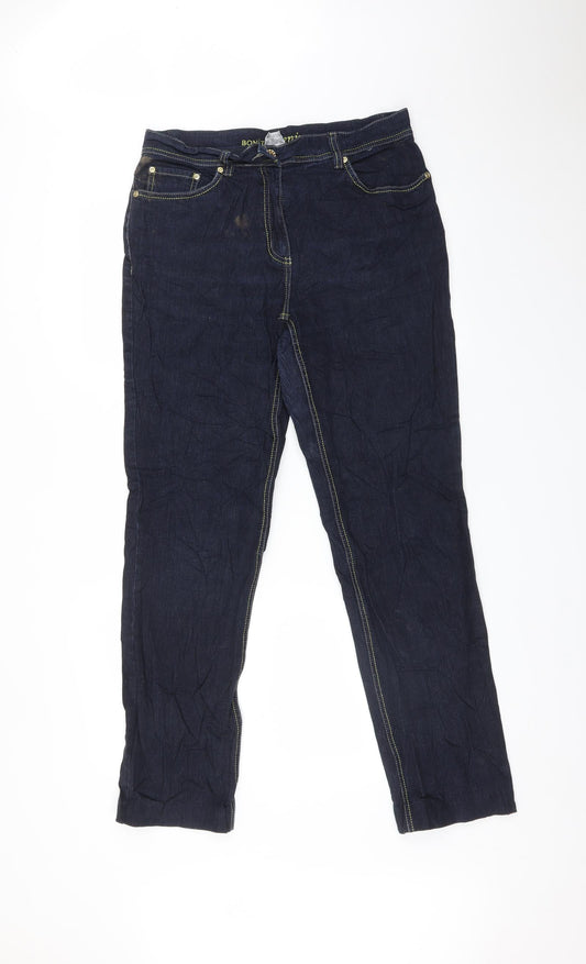 Womens UK Size 10 Bonita Regular Fit Straight Blue Jeans