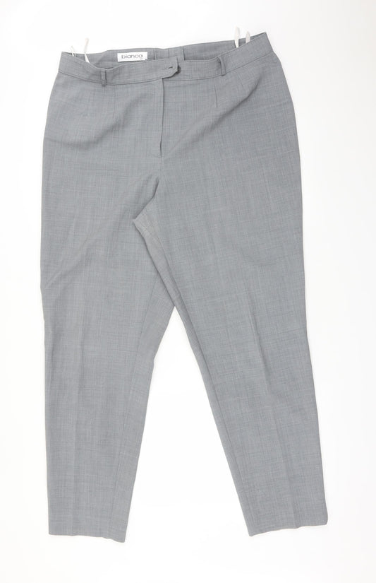 Womens UK Size 20 Bianca Regular Fit Dress Pants Grey Trousers