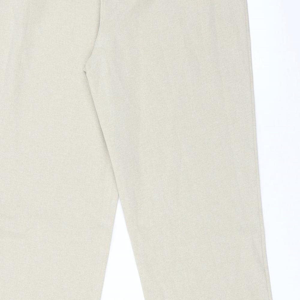 Womens UK Size 12 Preworn Regular Fit Beige Trousers