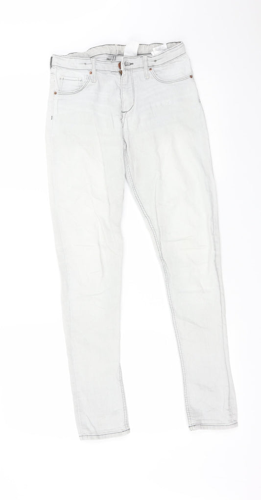 Additional front view of &DENIM girls’ grey skinny jeans, size 12, years