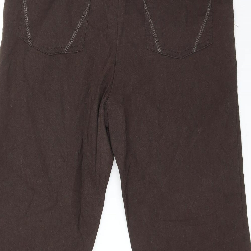 Womens UK Size 20 Preworn Regular Fit Brown Trousers