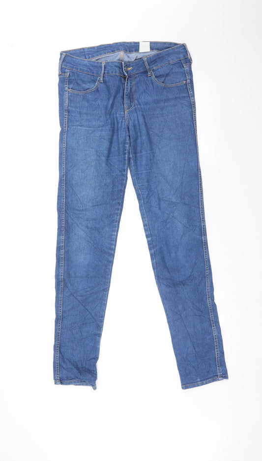 Additional front view of &DENIM women’s blue skinny jeans, size UK 28, 32-inch leg