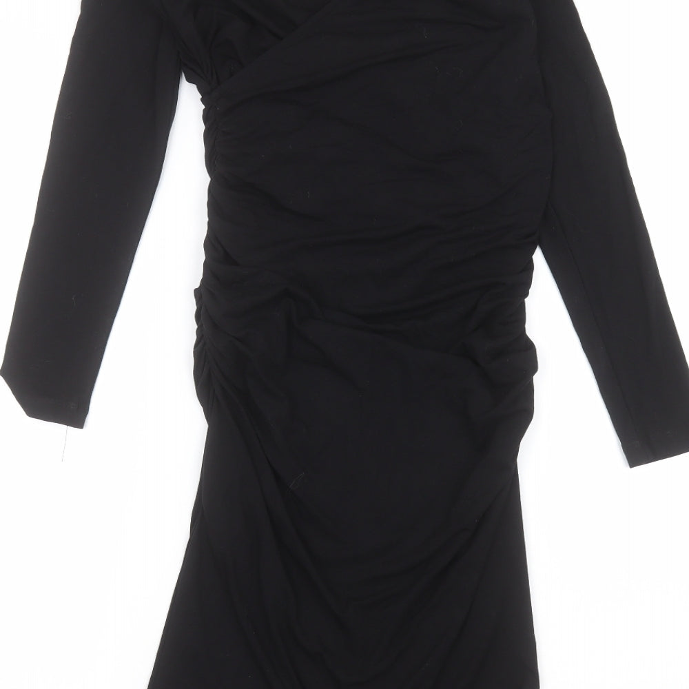 Brand and care label for Baukjen women’s black pencil dress, size UK 8