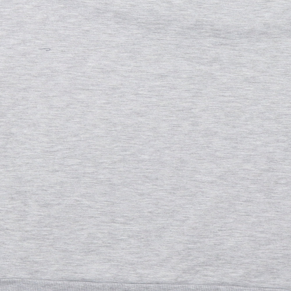 Brand and care label for Primark women’s grey pullover sweatshirt, size UK 8