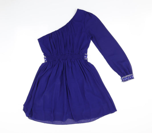 Quiz Womens Blue A-Line Size 10 - Cold shoulder