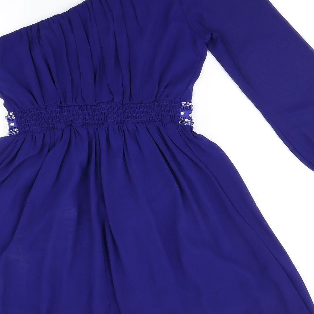 Quiz Womens Blue A-Line Size 10 - Cold shoulder