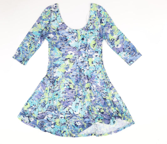 Stella Morgan Womens Blue Floral Fit & Flare Size 10