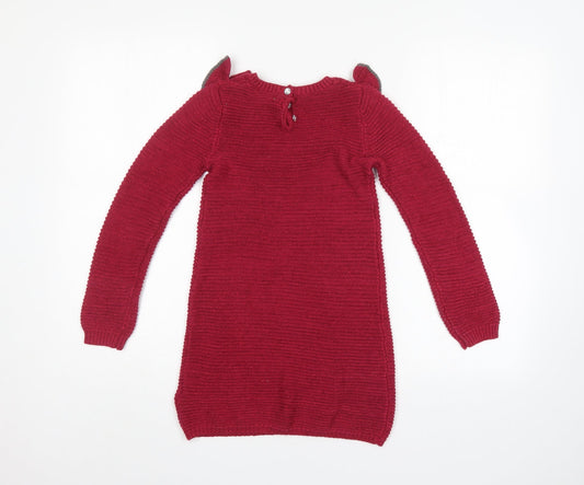 Miss Mona Mouse Girls Purple Pullover Jumper Size 5-6 Years