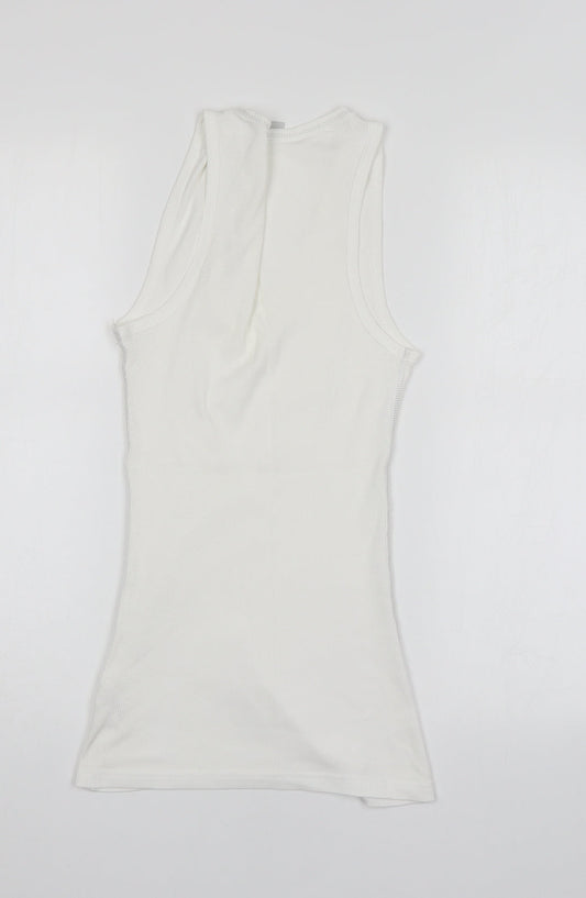 E-vie Womens White Basic Tank Size 12