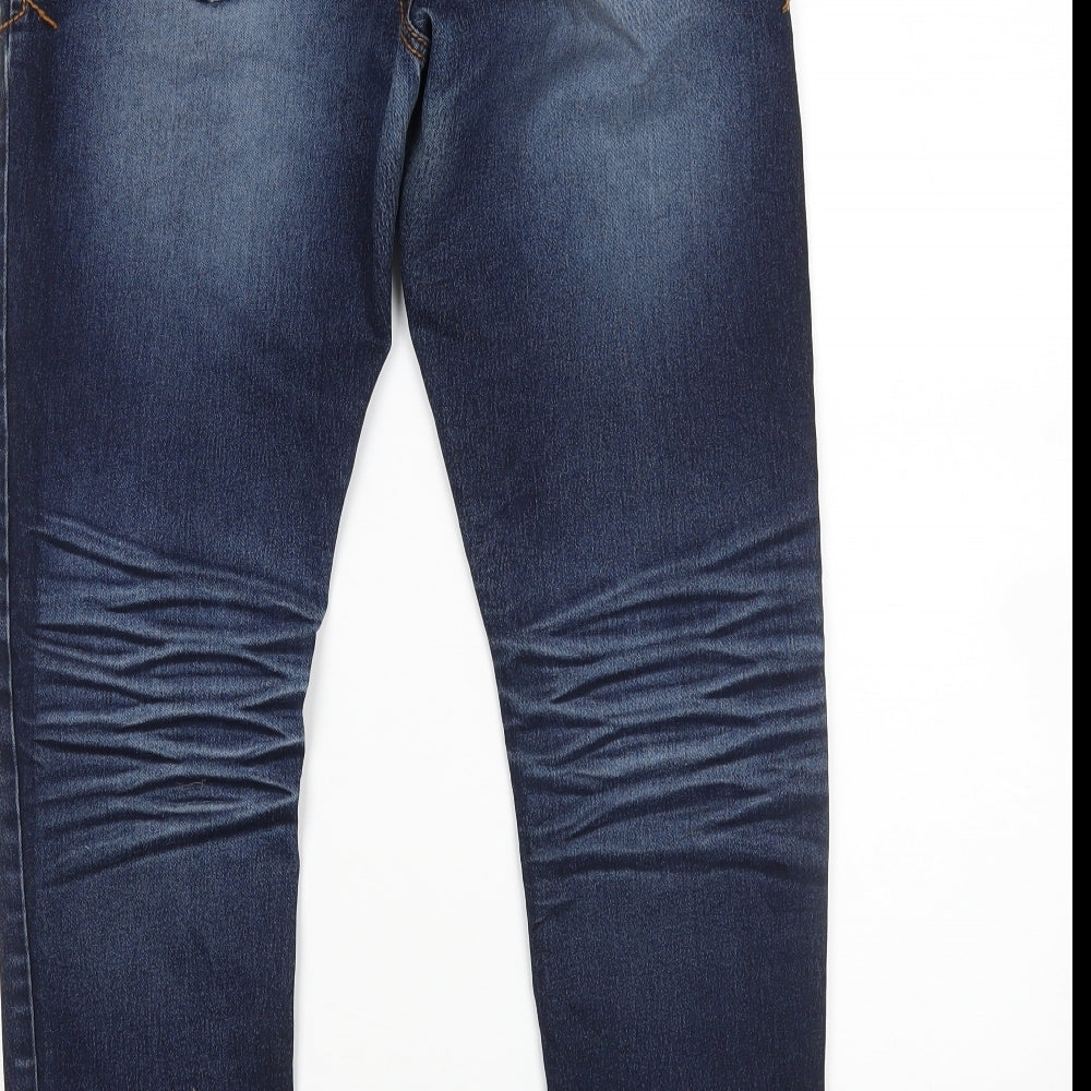 Brand and care label for Yessica women’s blue skinny jeans, size UK 10, 27-inch leg