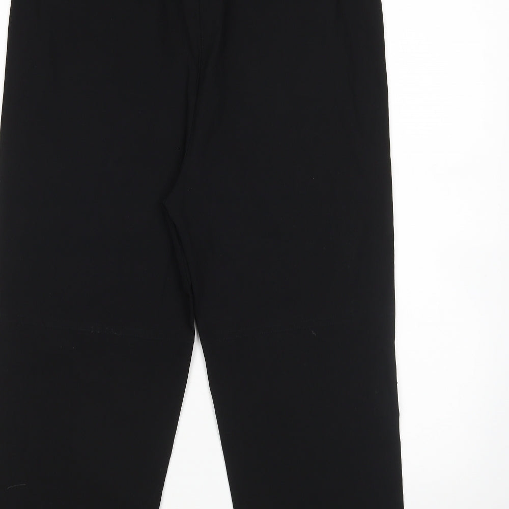 Womens UK Size M Preworn Regular Fit Cropped Black Trousers
