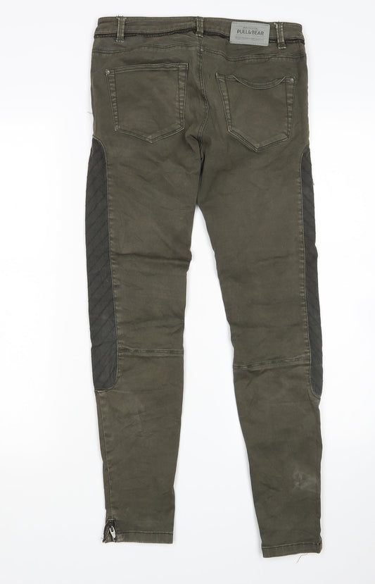 Pull&Bear Womens Green Skinny Jeans Size 6 L28 in