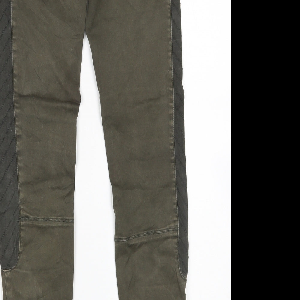 Pull&Bear Womens Green Skinny Jeans Size 6 L28 in