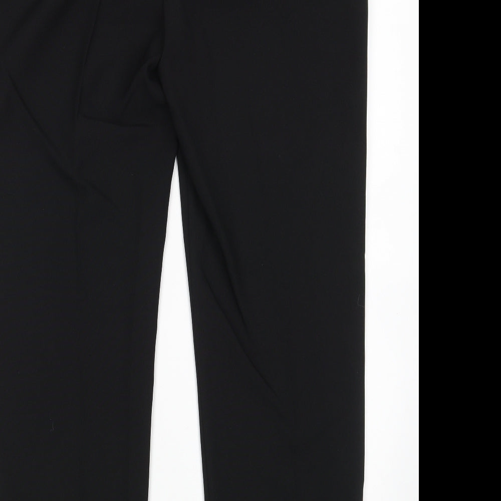 Womens UK Size 16 Preworn Regular Fit Black Trousers