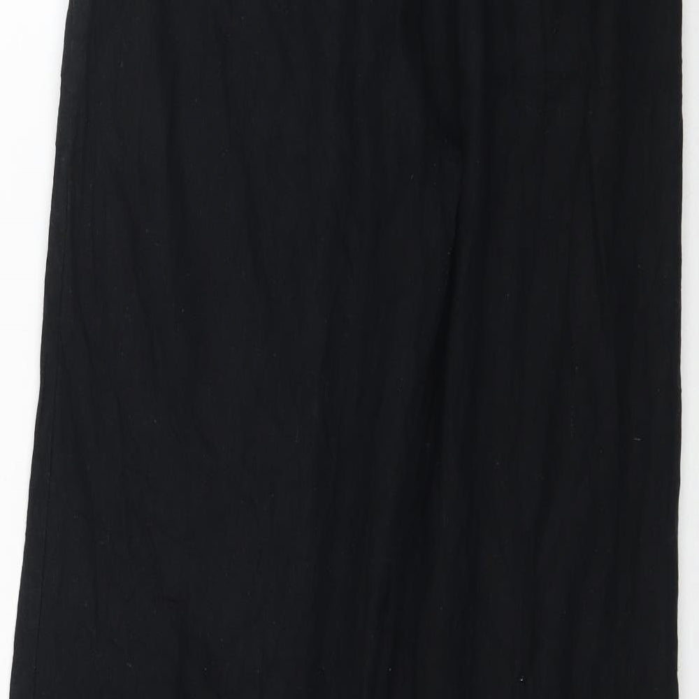 Womens UK Size S Terranova Regular Fit Black Trousers