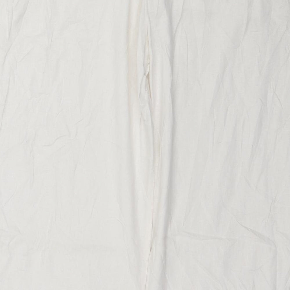 Preworn Womens White Trousers Size 16 L29 in