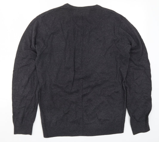Premier Mens Grey Knit Pullover Jumper Size M - W