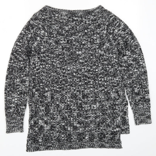 F&F Womens Black Knit Pullover Jumper Size 10 - Black and White