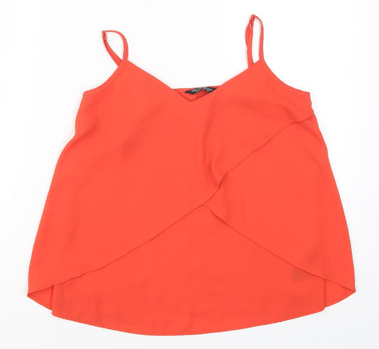 Miss Selfridge Womens Red Basic Tank Size 4