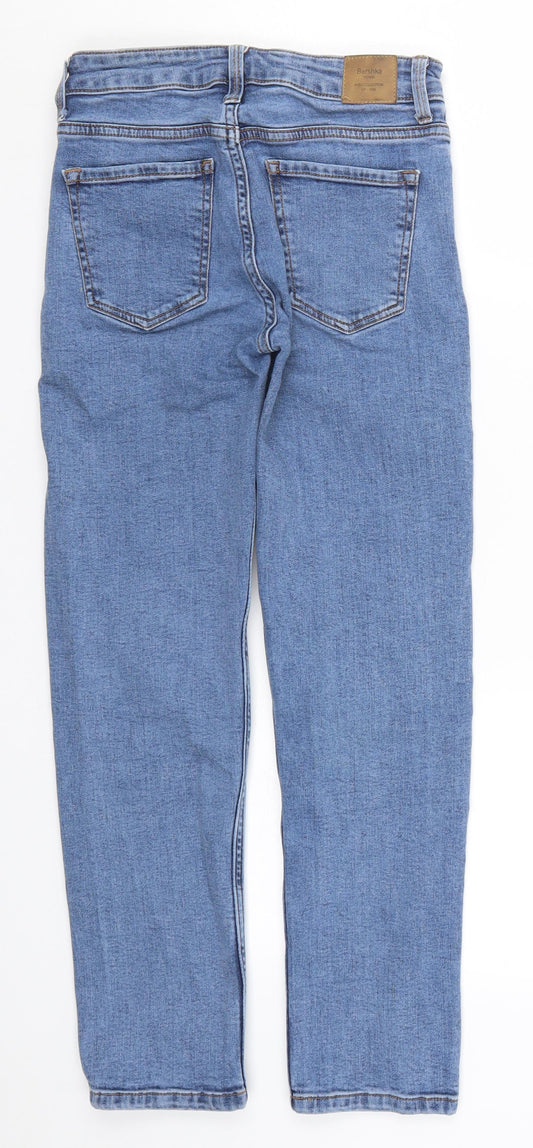 Bershka Womens Blue Denim Straight Jeans Size 4 L24 in