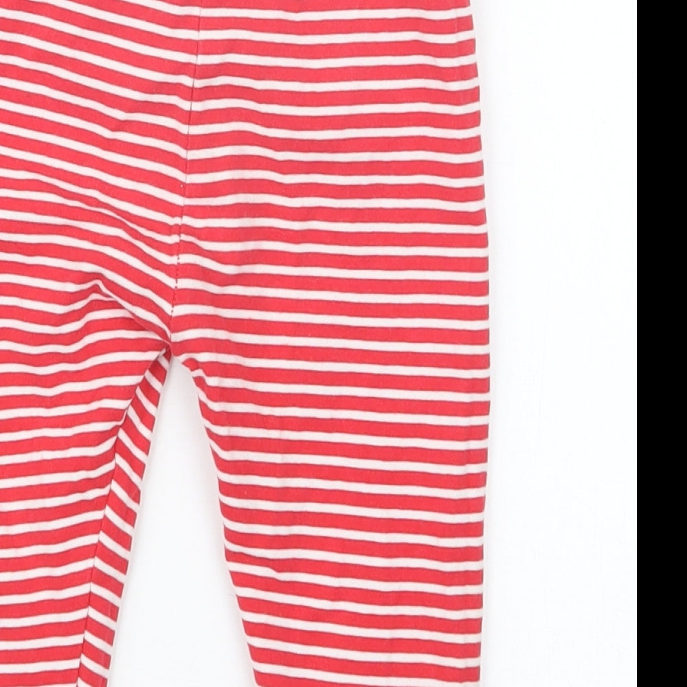 TU Girls Red Striped Capri Trousers Size 12-18 Months - Christmas