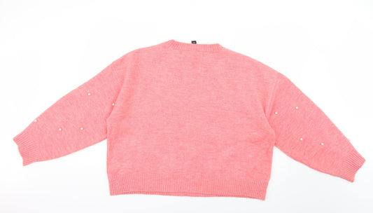Womens UK Size L New Look Pink Pullover Jumper