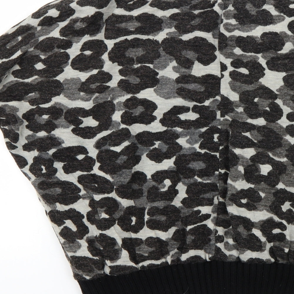 Brand and care label for vegas women’s brown animal print jumper, size M