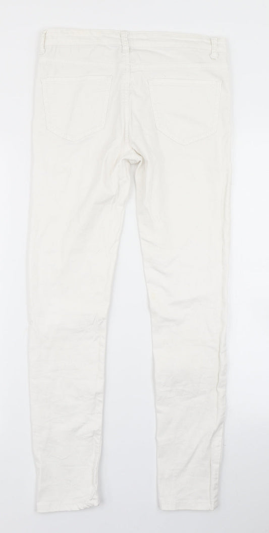 Womens UK Size 10 The Rockn Rev Regular Fit Skinny White Jeans
