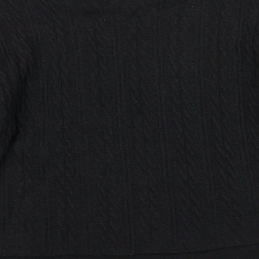 Nutmeg Womens Black Knit Basic T-Shirt Size 12
