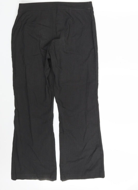 Womens UK Size 30 in Trutex Regular Fit Dress Pants Black Trousers