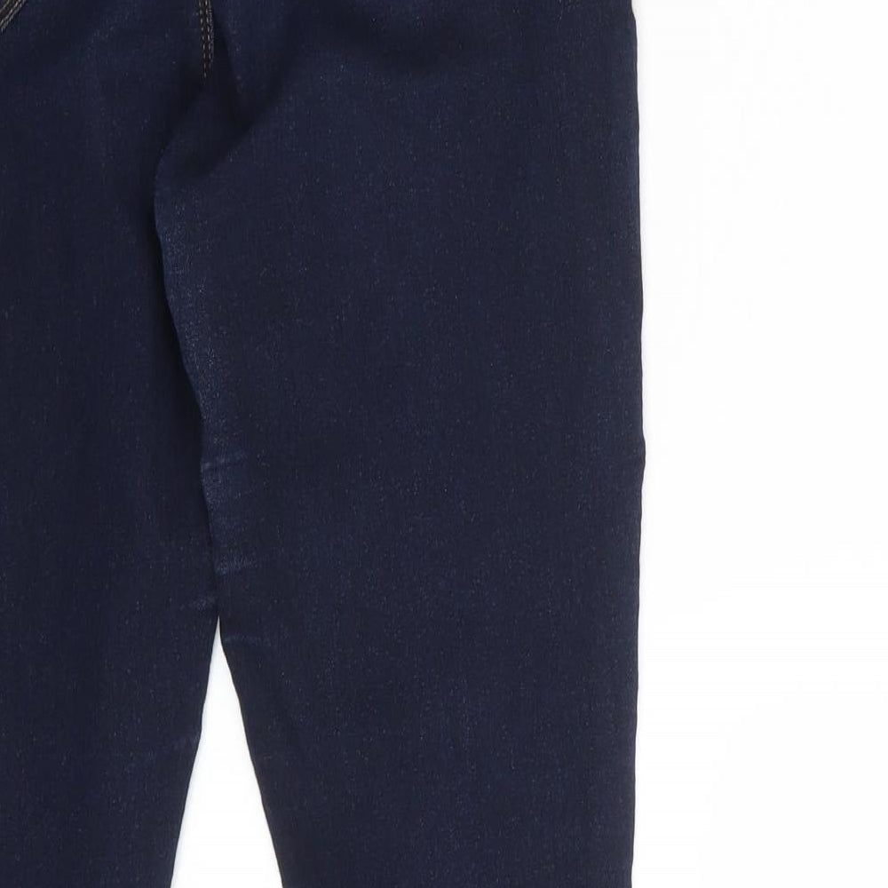 Brand and care label for Dorothy Perkins women’s blue denim skinny jeans, size UK 10, 30-inch leg