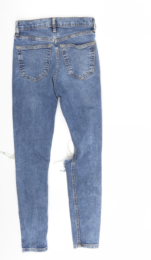 Topshop Womens Blue Denim Skinny Jeans Size 24 in L30 in