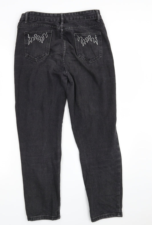 SheIn Womens Black Denim Straight Jeans Size M L27 in