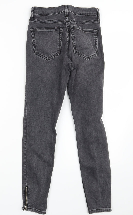 Topshop Womens Grey Denim Skinny Jeans Size 25 in L30 in
