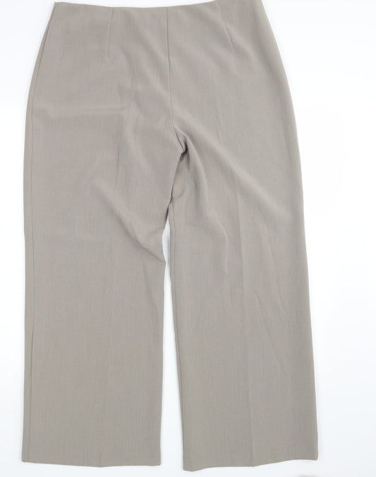 Womens UK Size 16 M&S Regular Fit Dress Pants Beige Trousers
