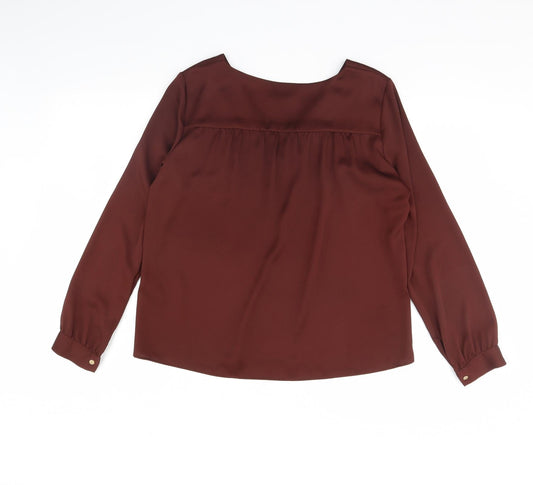 Womens UK Size 10 H&M Brown Basic Blouse