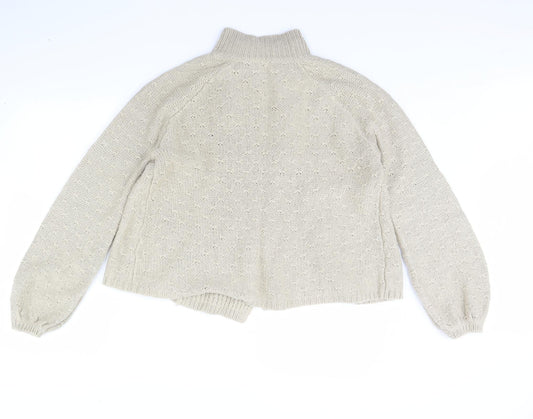 Womens UK Size 14 South Beige Cardigan Jumper