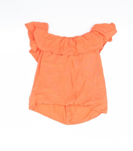 Papaya Womens Orange Basic Blouse Size 10
