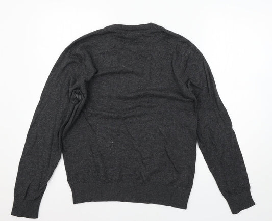 Crew Clothing Mens Grey Knit Pullover Jumper Size S