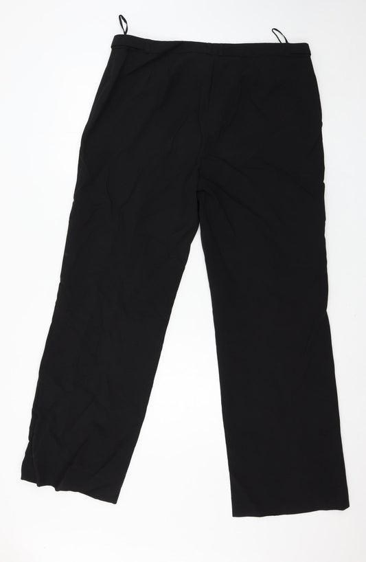 Womens UK Size 16 Peacocks Regular Fit Black Trousers