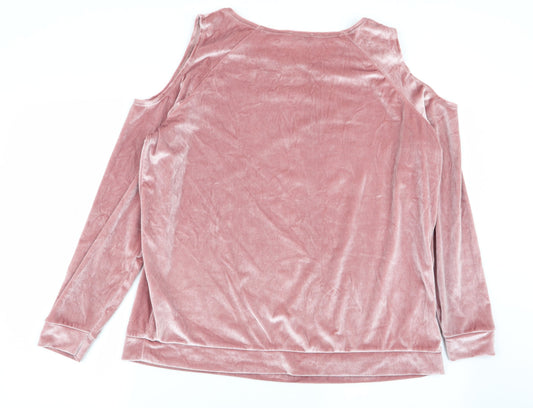 Papaya Womens Pink Basic T-Shirt Size 18