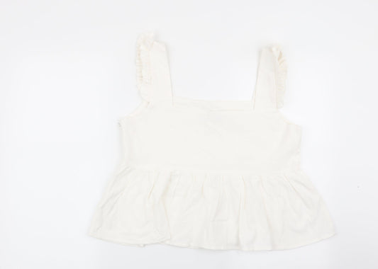 Nasty Gal Womens White Basic Blouse Size 12