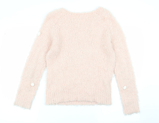 love knitwear Womens Pink Polka Dot Pullover Jumper Size 10