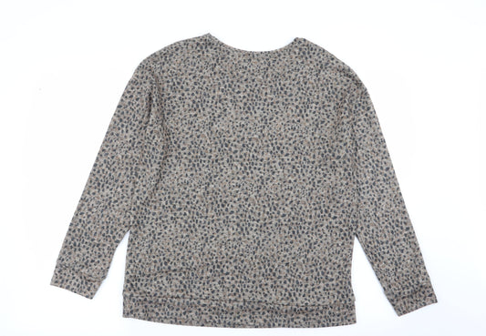 Papaya Womens Multicoloured Animal Print Basic T-Shirt Size 12