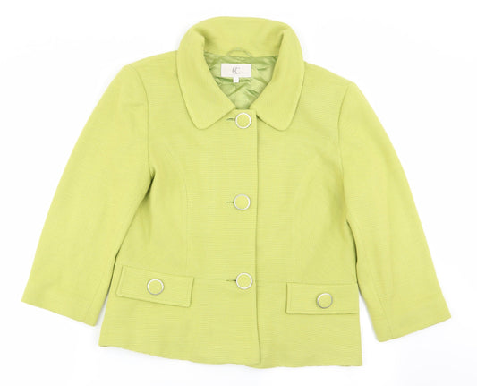 Additional front view of Country Casuals women’s green jacket blazer, size UK 12