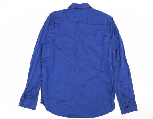 Mens UK Size L Easy Multicoloured Button-Up Long Sleeve Casual Shirt