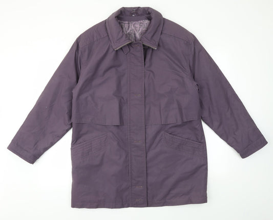 Additional front view of Preworn women’s purple jacket coat, size UK 8
