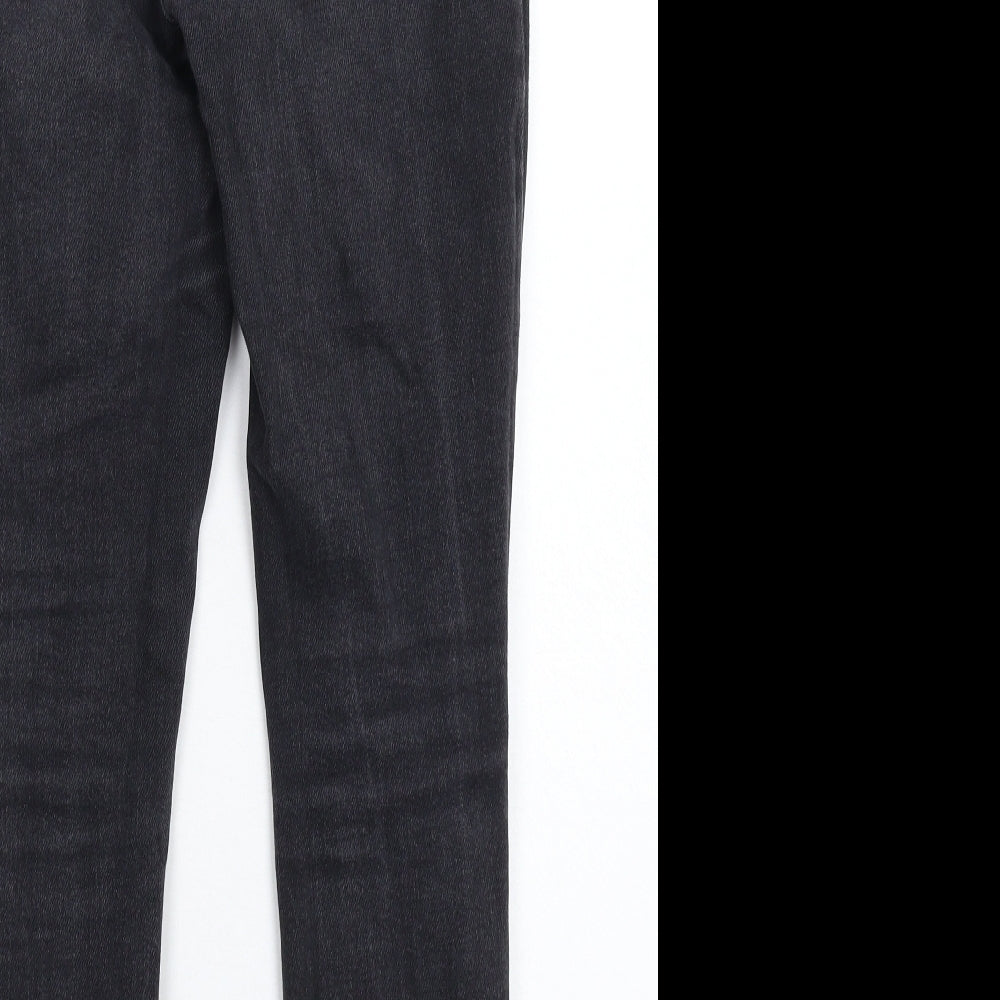 Brand and care label for New Look women’s black denim skinny jeans, size UK 10, 26-inch leg
