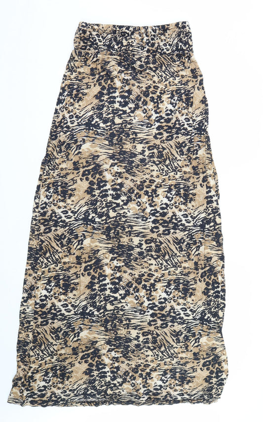 George Womens Brown Animal Print Fit & Flare Size 10